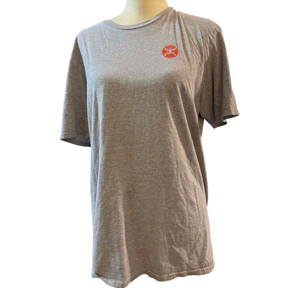 Hooey Tank Stock Rodeo Company Graphic Logo T-Shirt Gray Short Sleeve Tee L/G